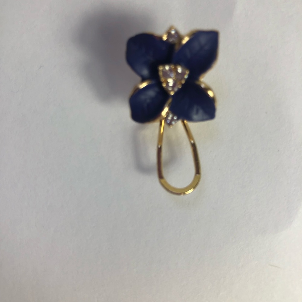 Fashion Elegant Woman Blue Camellia Earrings. NEW - Picture 2 of 6